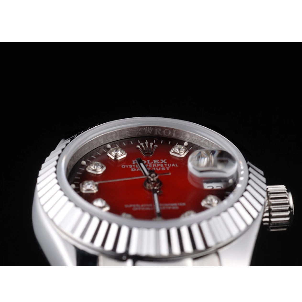 Rolex copies cheap Steel Red Tone Two Rolex Dial Stainless Datejust Polished 0804